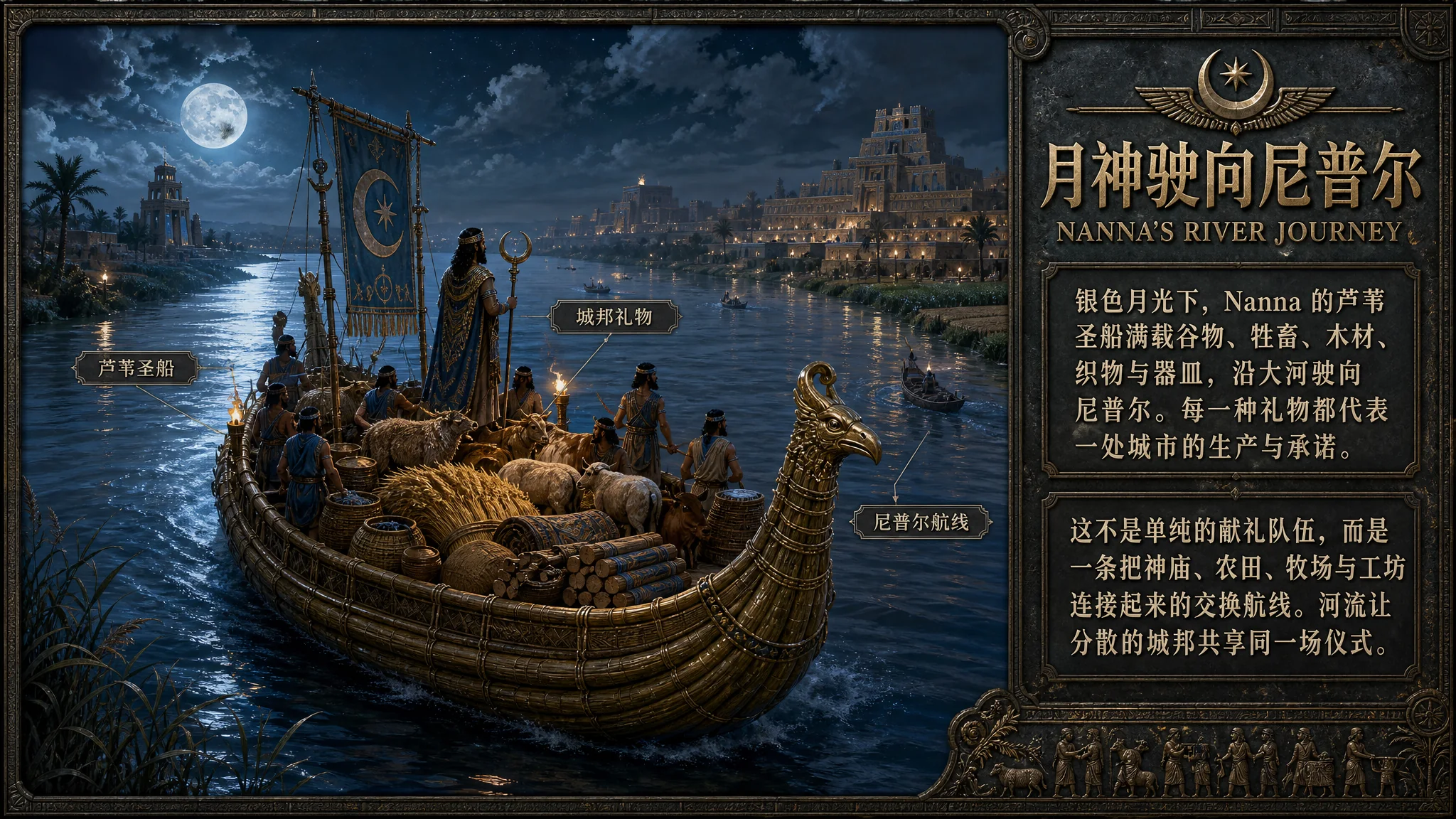 月神纳娜沿河驶向尼普尔的游戏资讯图