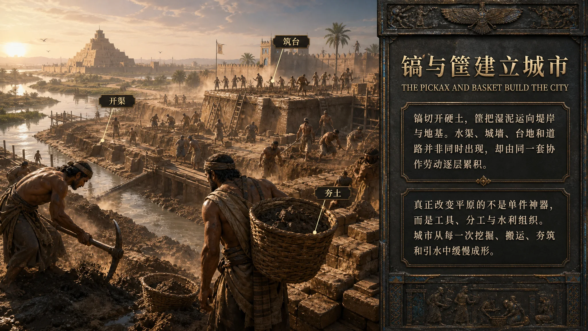 苏美尔镐与筐建立城市的游戏资讯图