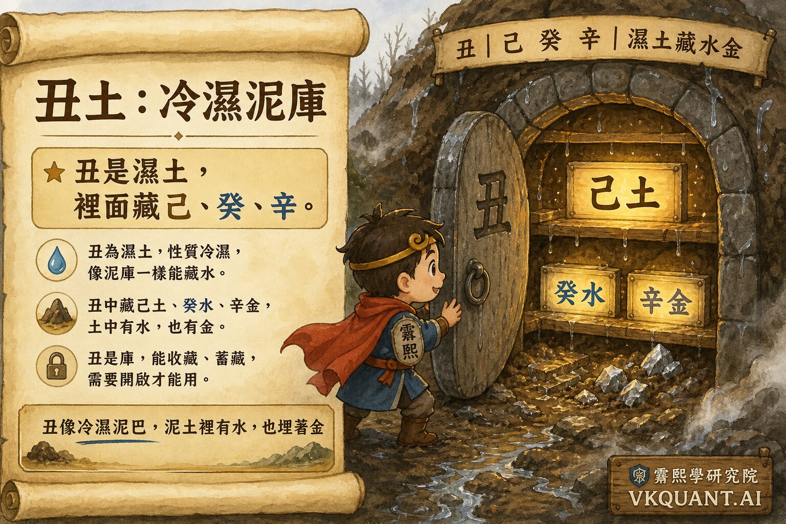 丑土藏己癸辛教學插圖
